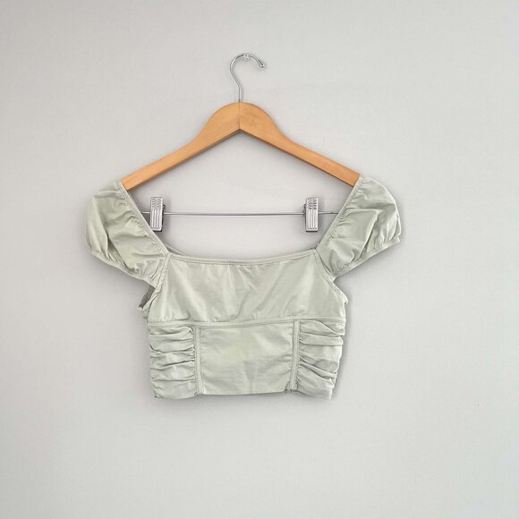 PRINCESS POLLY Karla Crop Top Light Green Size 4 - Picture 6 of 6